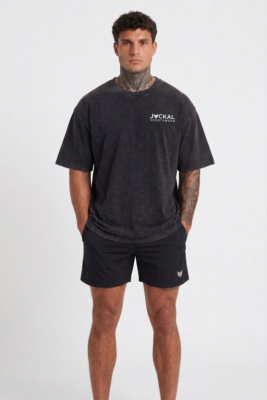 Washed Oversized Black T-Shirt
