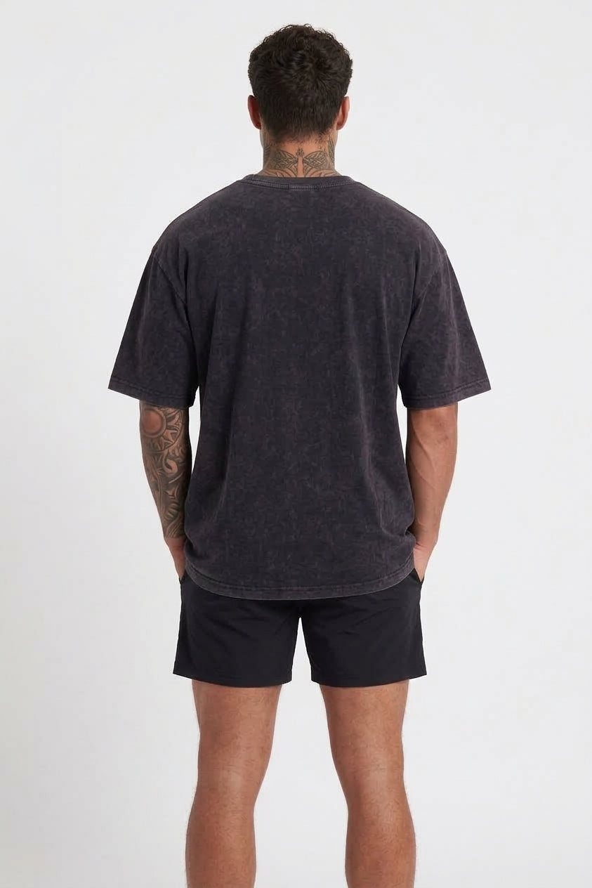 Washed Oversized Black T-Shirt