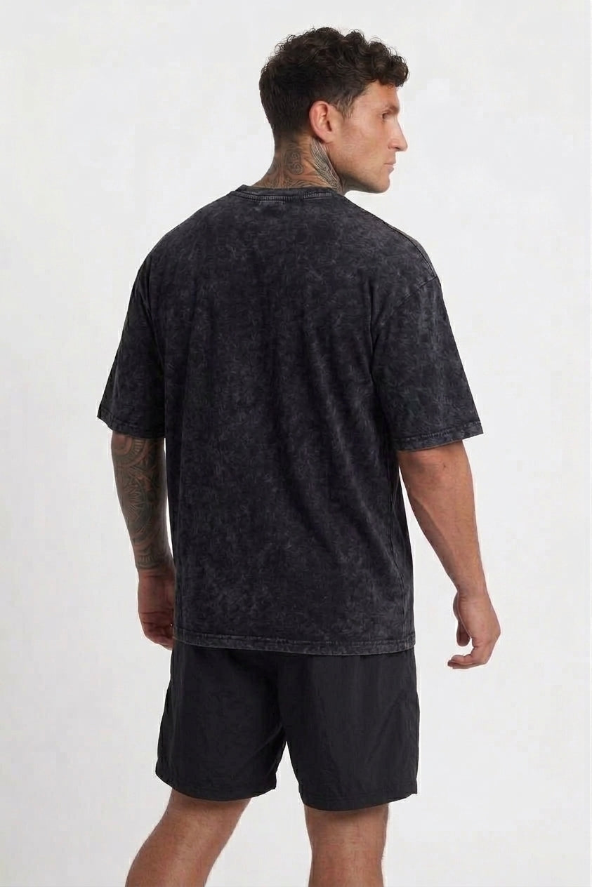 Washed Oversized Black T-Shirt