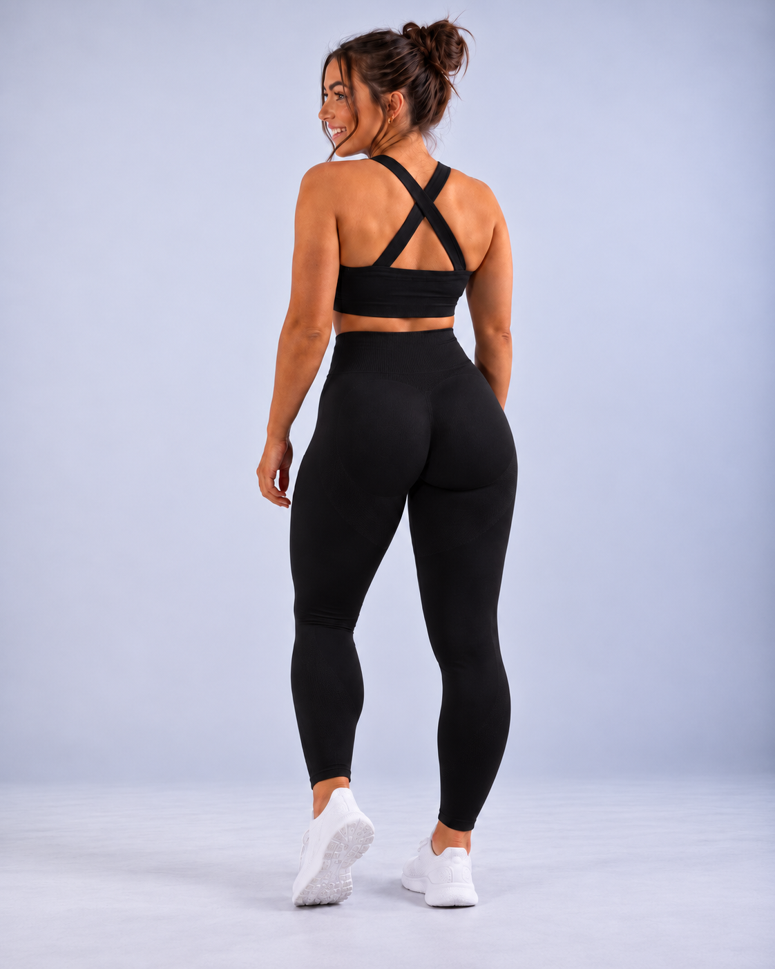 Liberty Black Sports Bra full back view